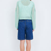 Yumi Blue Denim Wide Leg Shorts