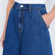 Yumi Blue Denim Wide Leg Shorts