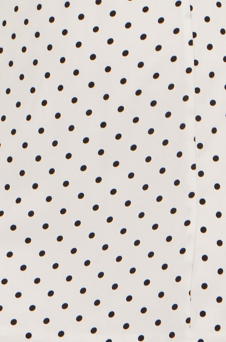Yumi White Spot Print Wrap Tea Dress