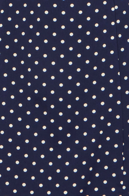 Yumi Navy Spot Wrap Midi Tea Dress