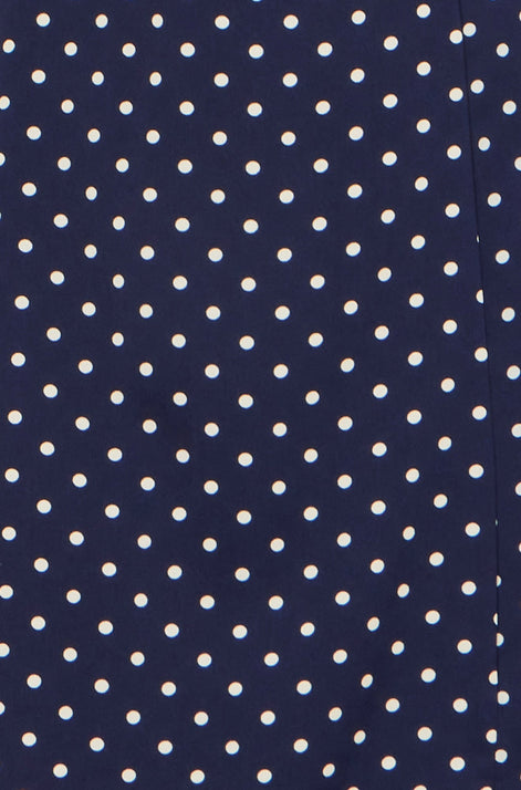 Yumi Navy Spot Wrap Midi Tea Dress