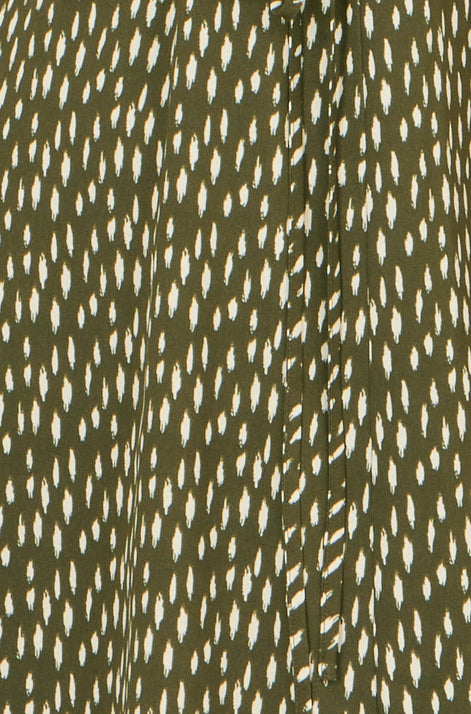 Yumi Green Spot Wrap Midi Tea Dress