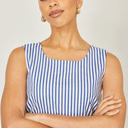 Yumi Navy Stripe Cotton Shift Dress