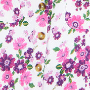 Yumi Pink Retro Floral Cotton Stretch Pinafore Dress