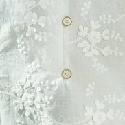Yumi White Cotton Applique Flower Swing Shift Dress
