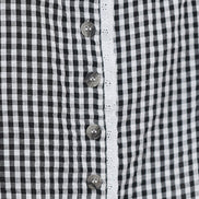 Yumi Black Gingham Cotton Top with Lace Trims