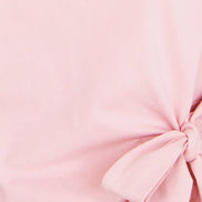 Yumi Pink Cotton Jersey Top with Knot Detail