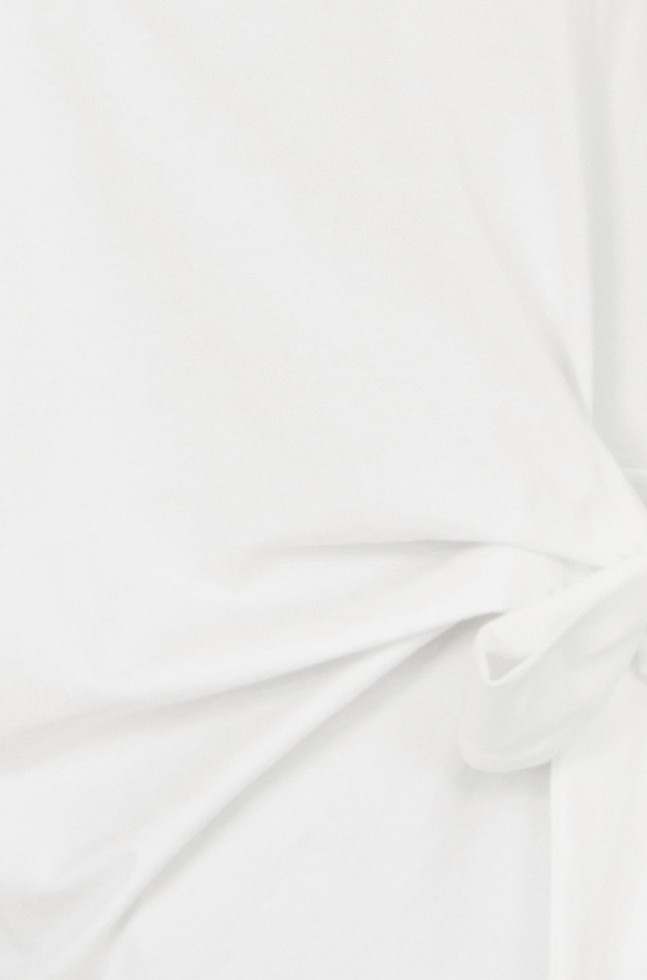 Yumi White Cotton Jersey Top with Knot Detail