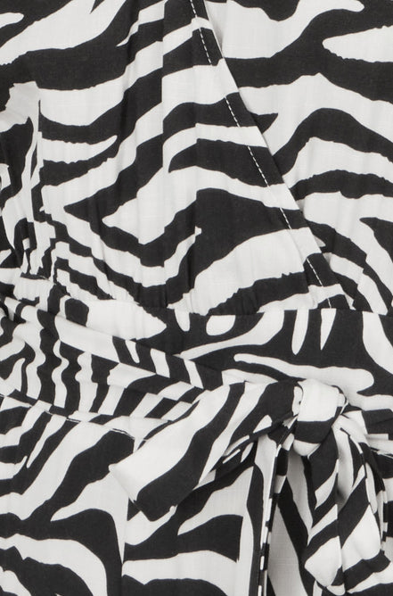 Yumi Black Zebra Print Relaxed Jumpsuit