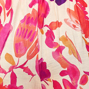 Yumi Pink Abstract Floral Wide Leg Trousers