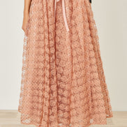Yumi Blush Pink Spot and Rose Tulle Skirt
