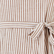 Yumi Brown Stripe Strappy Jumpsuit