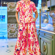 Yumi Pink Abstract Floral Shirt