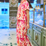 Yumi Pink Abstract Floral Shirt