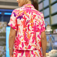 Yumi Pink Abstract Floral Shirt