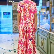 Yumi Pink Abstract Floral Shirt