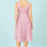 Yumi Pink Applique Floral Skater Dress