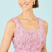 Yumi Pink Applique Floral Skater Dress