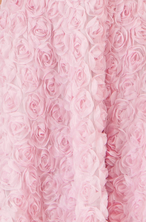 Yumi Pink Applique Floral Skater Dress