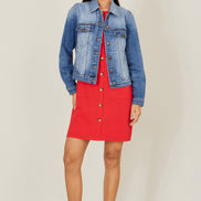 Yumi Blue Stretch Washed Denim Jacket