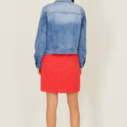 Yumi Blue Stretch Washed Denim Jacket
