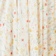 Yumi White Botanical Embroidery Fabric Handkerchief Hem Dress
