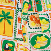Yumi Multicolour Cotton Postcard Print Playsuit