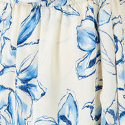 Yumi Ivory Floral Print Bardot Midi Dress With Dip Hem