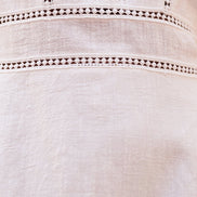 White Lace Trim V Neck Dress