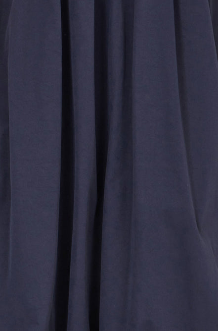 Yumi Navy Satin Bubble Hem Midi Skirt