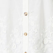 Yumi White Cotton Lace Border Shirt