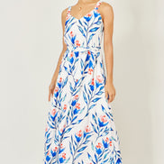 Yumi White Floral Print Maxi Sun Dress