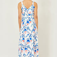 Yumi White Floral Print Maxi Sun Dress