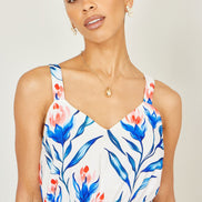 Yumi White Floral Print Maxi Sun Dress
