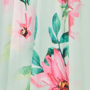 Yumi Mint Mesh Floral Maxi Dress