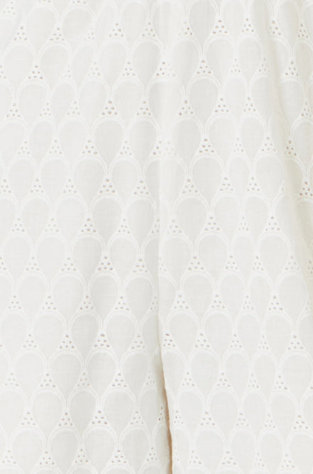 Yumi White Cotton Broderie Anglaise Playsuit
