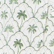 Yumi White Palm Print Cotton Wrap Skirt