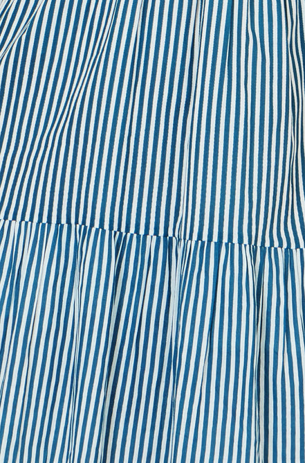Yumi Blue Stripe Cotton Mini Sun Dress