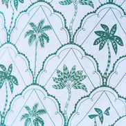 Yumi White Palm Tree Cotton Shift Mini Dress