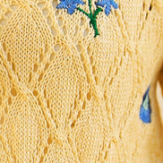 Yumi Butter Yellow Embroidered Pointelle Cardigan