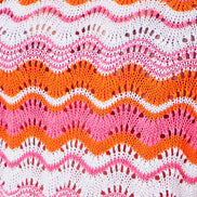 Yumi Orange Stripe Crochet Stripe Vest Top