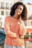 Yumi Orange Knitted Stripe Relaxed Jumper