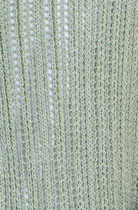 Yumi Green Knitted Cotton Tie Waistcoat Top