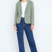 Yumi Green Stretch Cotton Blazer