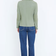 Yumi Green Stretch Cotton Blazer