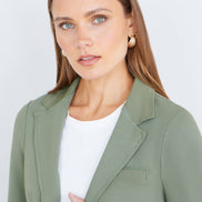 Yumi Green Stretch Cotton Blazer