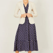 Yumi Beige Stretch Cotton Blazer