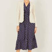 Yumi Beige Stretch Cotton Blazer