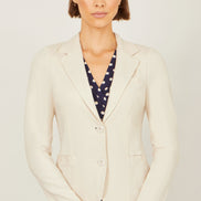 Yumi Beige Stretch Cotton Blazer