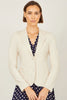 Versatile Stretch Cotton Blazer — Beige for women, styled for work